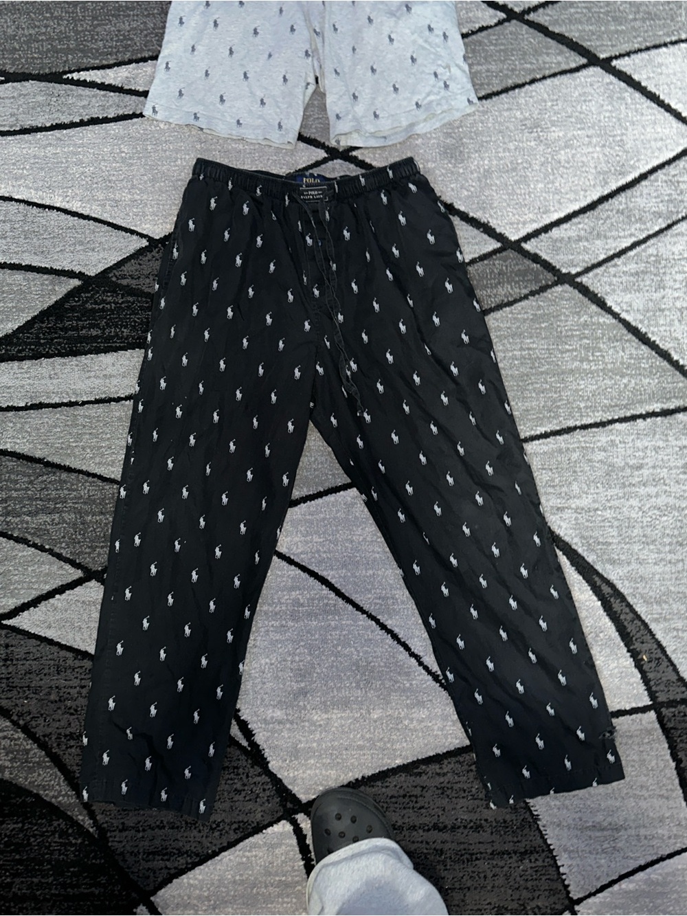 Polo by Ralph Lauren Black Allover Pony-Print Jogger Pants